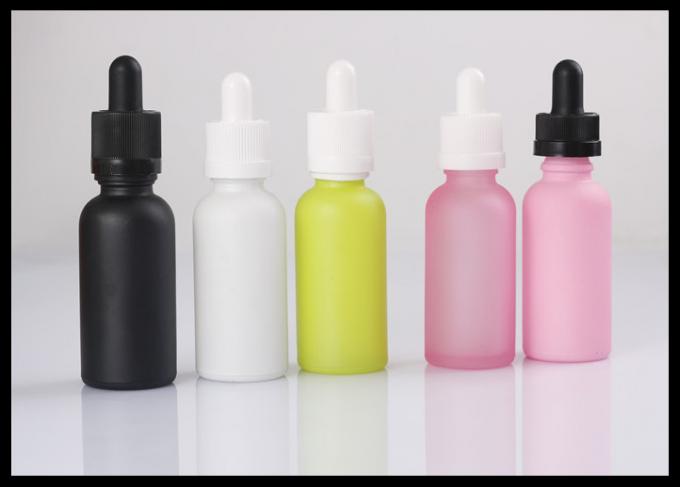 Contenitori liquidi cosmetici glassati il nero opaco delle bottiglie di vetro dell'olio essenziale